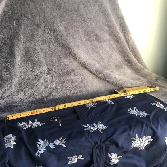 𝅺FRENCH connection blue embroidered floral dress bathing suit cover size 8‎ - Picture 11 of 15